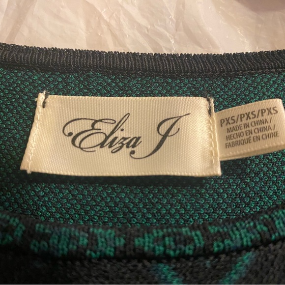 Eliza J. Petite XS Long Sleeve Multicolored Print Baby Doll Mini Dress - Picture 2 of 4